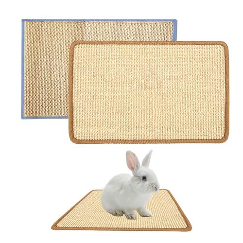 FiboPawer 2 Stück Sisal Kratzmatte für Kaninchen, 30 * 40 cm Natürliches kratzteppich Katze,kaninchens zubehör für Käfige, Kaninchen-Matten für Käfige,Beige FiboPawer 2 Stück Sisal Kratzmatte für Kaninchen, 30 * 40 cm Natürliches kratzteppich Katze,kaninchens zubehör für Käfige, Kaninchen-Matten für Käfige,Beige von FiboPawer