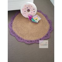 100cm Teppich | Handgefertigter Häkelteppich Jutematte Gehäkelter Runder 39 cm 100cm Teppich | Handgefertigter Häkelteppich Jutematte Gehäkelter Runder 39 cm von FibsStrings
