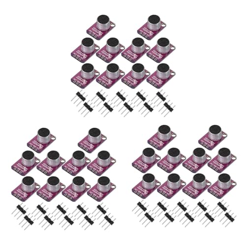 Ficher 30 Stück Elektret Mikrofon Verstärker Einstellbare MAX4466 Modul Mikrofon Vorverstärker Lila Breakout Board für von Ficher