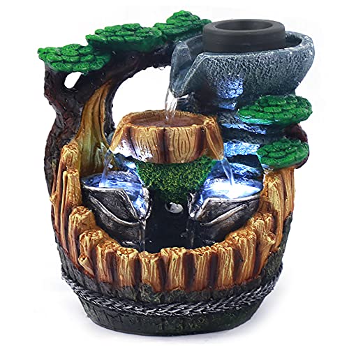 Deko Wasserfall Tischset mit Tauchpumpe für Büro und Heimdekoration von Fichiouy