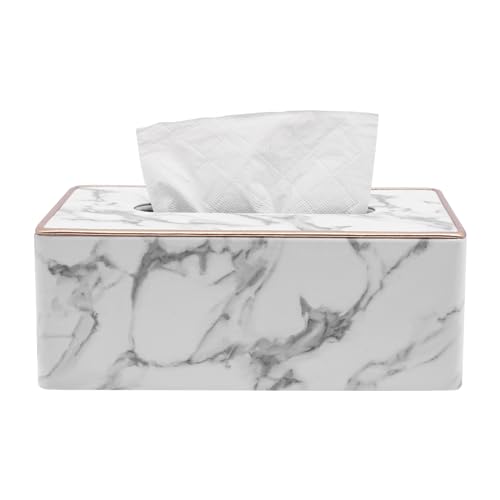 Fichiouy Taschentuchbox Taschentuchspender aus PU, Kosmetiktücher Box, Taschentücher Box Serviette Tissue Boxs Holder für Kommode Badezimmer Autos Büro Dekor 25×14×9,5cm von Fichiouy