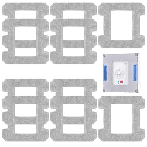 Fictezlove 10 Stück Ersatz Wischtücher für ECOVACS WINBOT W2 Omni / W2 / W1 Pro / W1 Fensterputzroboter, Waschbare Mikrofaser Reinigungspad Zubehör von Fictezlove