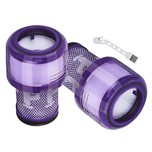 Fictezlove 2 Stück Hepa Filter für Dyson V12 Detect Slim, Ersatzteil Filter for Dyson V12 Slim Absolute Extra/Total Clean/Fluffy Staubsauger, Ersetzen Sie # 971517-01 von Fictezlove