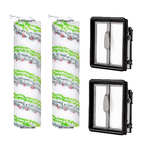 Fictezlove Zubehör Bürstenwalze für Bissell CrossWave X7 Pet Pro 2955N 3479N All in One Nass-Trocken-Staubsauger, 2 Stück Ersatzfilter und 2 Stück Multiflächen-Bürstenrolle von Fictezlove