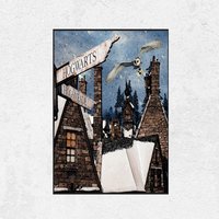 Fictional Magical Village Poster. Kinder Literatur Schule Schloss Kunstdruck von FictionalLandTravels