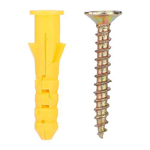 Fictory Erweiterungswandstecker - Kunststoff-Erweiterungswandstecker Schraubenbefestigungen + selbstschneidende Schrauben Befestigungs-Hardware-Kit(Φ6mm 50pcs/Bag) von Fictory