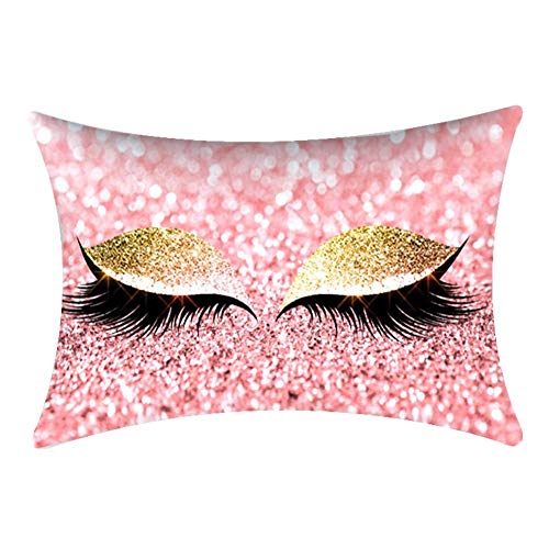 Fictory Dekoration Zierkissenbezüge, 30 * 50cm Shinning Eyelashes Kissenbezug für Home Schlafsofa Auto Taille Kissen(M) von Fictory