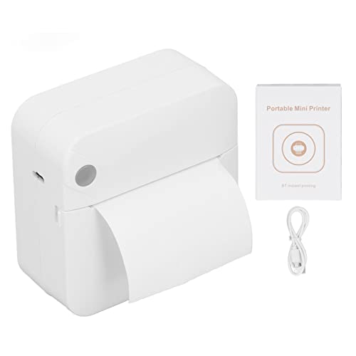 Fictory Thermo-Etikettendrucker, Mini-Handgerät, 200 dpi, geräuscharm, USB-Aufladung, Weiß von Fictory