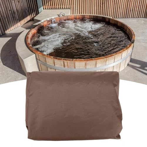 Whirlpool Abdeckung, Whirlpool Spa Abdeckung, Whirlpool Schutzhülle, 207x207x30 cm Quadratische Außenwanne Whirlpool staubdichte Abdeckung wasserdichter Schutz für Außen Spa Badewanne(Kaffee) von Fictory