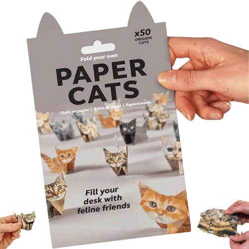 Diy Paper Cats Kit, Fun 3d Paper Dog & Cat & Dinosaur Models,diy-papierkatzen-set,Creative Origami Animal Kit,Contains 50 Origami Sheets,Desk Decor, Fun Craft Activity for Adults & Kids-A von Ficugxd