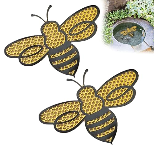 Schwimmende Bieneninsel,bienenschwimmende Insel,Schwimmende Insel In Bienenform, Bienentränke Für Den Garten,Bienen-Bewässerungsstation, Werkzeug Für Den Außenbereich,durstige Bestäuber-2pcs von Ficugxd