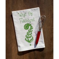Foodlehead Geschirrtuch - Wtf Frech Swear Mehlsack Handtuch Canadiana Küchentuch Tassentuch Siebdruck Baumwolle von FiddlingFerns
