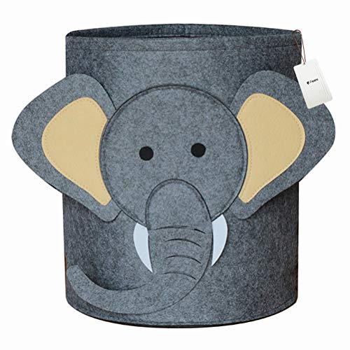 Fieans Filzkorb Kinderzimmer Aufbewahrungskorb Faltbare Wäschekorb Schön Tier Aufbewahrungsbox für Spielzeug Kleidung - Elefant von Fieans