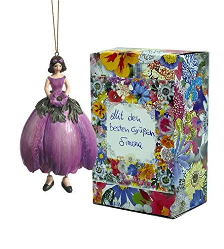 Fiebiger Floristik Blumenfee für Mädchen, Anemonen zum Aufhängen – Blumenfigur – Skulptur von Blumen – mit Geschenkbox von Fiebiger Floristik