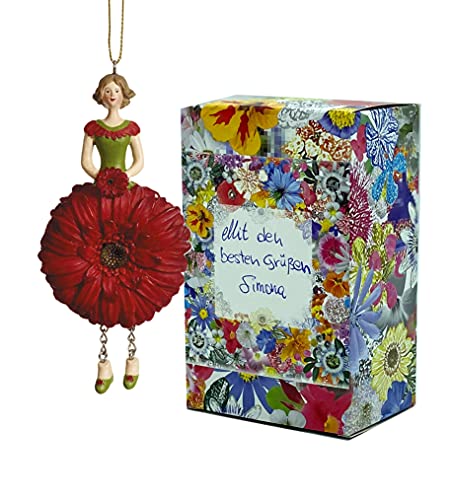 Blumen-Mädchen Gerbera zum Hängen Elfen-Dekofigur Flower Fairy Figur Blumenfigur Skulptur Blumenkinder in Geschenk-Box von Fiebiger Floristik