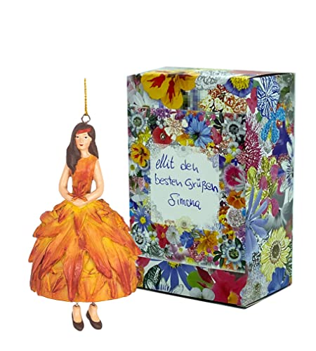 Fiebiger Floristik Blumenfee für Ahornmädchen zum Aufhängen – Blumenfigur – Blumenskulptur – mit Geschenkbox von Fiebiger Floristik