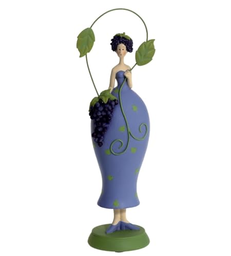 Fiebiger Floristik Weintraubenmädchen Blumenmädchen Deko-Figur Garten Geburtstag Geschenk 23 cm lila von Fiebiger Floristik