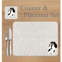 Cavalier King Charles Spaniel Tischset Und Untersetzer Mit Kunstwerken Von Jane Bannon von FieldandFurGifts