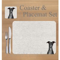 Greyhound, Whippet Tischset Und Untersetzer Mit Kunstwerken Von Jane Bannon von FieldandFurGifts