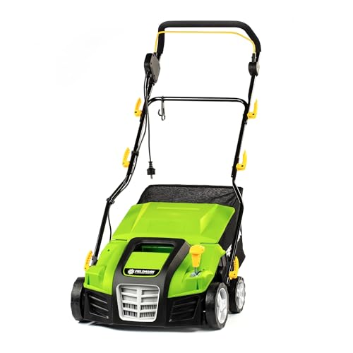 2-in-1-Elektro-Vertikutierer und Rechen – 2000-W-Motor, 400 mm Breite, 50-l-Behälter, Verstellbarer Griff, Schnitttiefe –15 bis +3 mm, 2 Zylinder, einfache Wartung, 104 dB 2-in-1-Elektro-Vertikutierer und Rechen – 2000-W-Motor, 400 mm Breite, 50-l-Behälter, Verstellbarer Griff, Schnitttiefe –15 bis +3 mm, 2 Zylinder, einfache Wartung, 104 dB von FIELDMANN