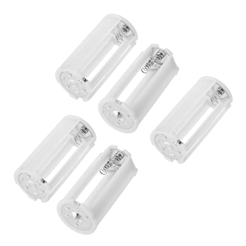 Fielect 5 Stück AA auf D Größe Serie Anschluss Akku Adapter Konverter Gehäuse D-Adapter weiß von Fielect