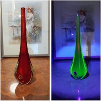 Rote Sommerso Muranoglas Vase Von Flavio Poli 1960Er Uranglas von Fierariu