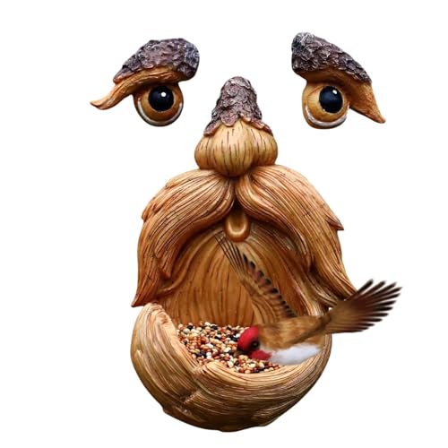 Baumgesichter Für Den Außenbereich – Wandkunst Mit Harzstatue Mit Dem Gesicht Eines Alten Mannes – Vogelfutterspender Mit Gesicht Bringen Sie Abwechslung In Ihren Hof Und Garten Und Verstärken S von Fierudeng
