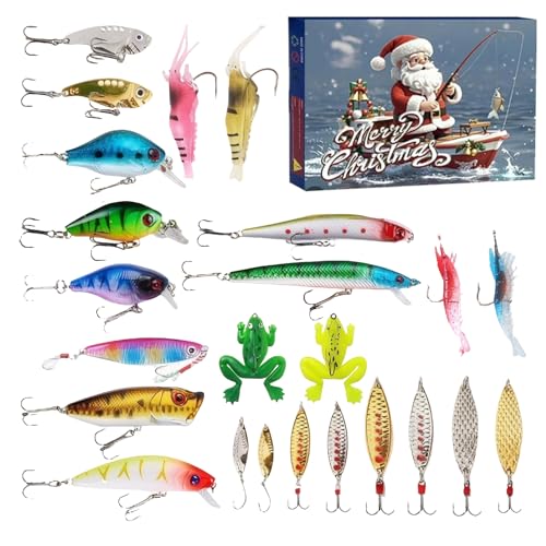 Fierudeng Christmas Countdown Spielzeug - 24 Tage Angelzubehör Adventskalender Für Vater - Wohndeko Produkte Für Haus Freund Vater Opa Enkel Sohn Fierudeng Christmas Countdown Spielzeug - 24 Tage Angelzubehör Adventskalender Für Vater - Wohndeko Produkte Für Haus Freund Vater Opa Enkel Sohn von Fierudeng