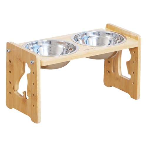 Fierudeng Erhöhter Hundenapf Ständer - Napfständer,rutschfeste Höhenverstellbare Futterschüssel Für Hunde Und Katzen Kleine Mittelgroße Große von Fierudeng