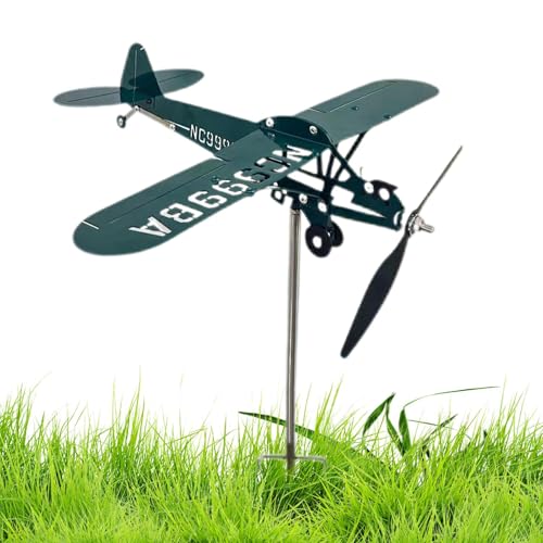 Fierudeng Flugzeug Windspiel | Wetterfahne Dachhalterung | Outdoor Windrad Skulptur Aus Metall Für Flugzeugliebhaber Terrasse Garten Deko Fierudeng Flugzeug Windspiel | Wetterfahne Dachhalterung | Outdoor Windrad Skulptur Aus Metall Für Flugzeugliebhaber Terrasse Garten Deko von Fierudeng