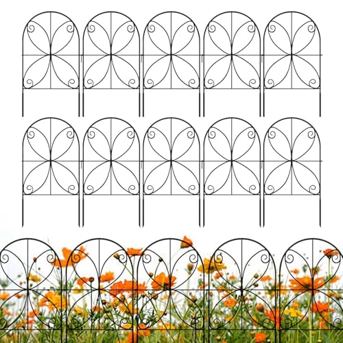 Fierudeng Gartenzaun | 10 Stück Dekorative Beeteinfassung Blumenbeet - Stabile Rasenkante Witterungsbeständig Gartengestaltung Außendekor Temporäre Begrenzung von Fierudeng