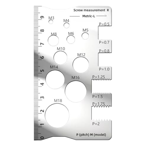 Fierudeng Gewindeprüfer, Schrauben Messlineal, Edelstahl Messlehre Für Mechaniker Ingenieure Und Techniker Fierudeng Gewindeprüfer, Schrauben Messlineal, Edelstahl Messlehre Für Mechaniker Ingenieure Und Techniker von Fierudeng