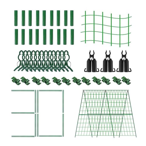 Fierudeng Gurkenschleuder für erhöhtes Bett, Gurkenklettersschlallen | A-Frame Trellis Metal Climbing Plant Arch Support - Gartenunterstützungsrahmen Stand mit Schnallen für Tomatengurkenblumen von Fierudeng