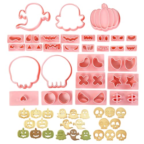 Fierudeng Halloween Backzubehör - Wiederverwendbare Halloween Kuchen und Plätzchen Schablonen | Zubehör Für Herbst Feiertage Kinderparty Küche von Fierudeng