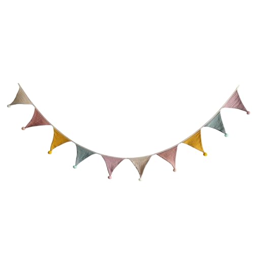 Fierudeng Pennant Banner | 9 Ft Baumwollgirlande Dekoration,Bunte Party Girlande Deko Für Schule Camping Klassenzimmer Kinderzimmer | Geburtstag Party Camping Klassenzimmer Baby Shower Feiern von Fierudeng