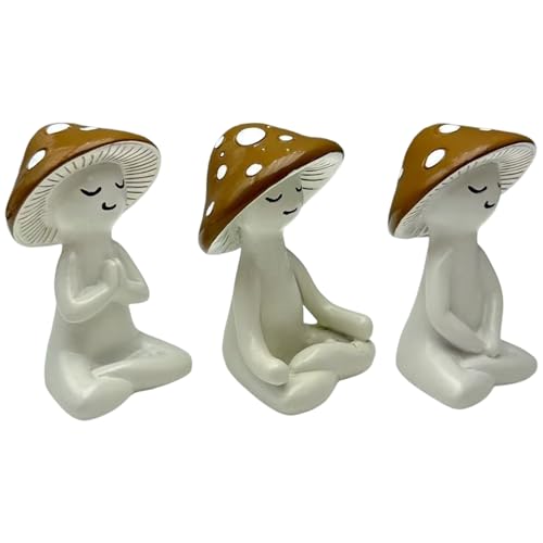 Fierudeng Pilzfigur | 3er-Set Niedliche Tisch Meditation Pilz Resin Figur | Deko Pflanzenskulptur Desktop Deko Für Wohnzimmer Garten Café - Ästhetische Pflanzenstatue für Wohnzimmer Cafés Schlafzimmer Fierudeng Pilzfigur | 3er-Set Niedliche Tisch Meditation Pilz Resin Figur | Deko Pflanzenskulptur Desktop Deko Für Wohnzimmer Garten Café - Ästhetische Pflanzenstatue für Wohnzimmer Cafés Schlafzimmer von Fierudeng