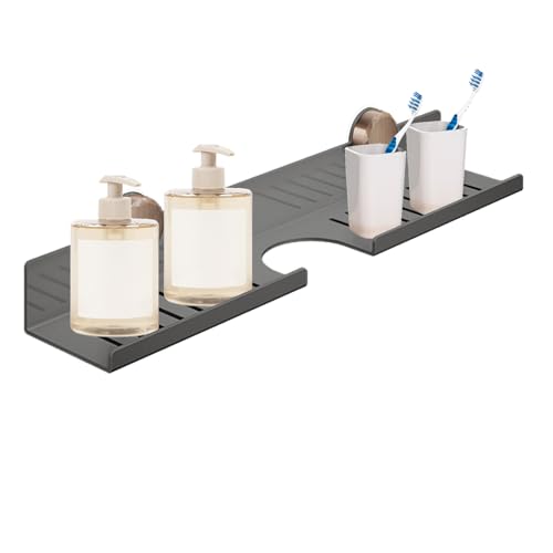 Fierudeng Über Wasserhahn Bad,Badezimmer Wand| Abnehmbar Mit Saugnäpfen Carbonstahl Organizer Für Haushalt & Kosmetik von Fierudeng