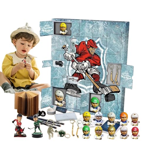 Fierudeng Weihnachts-Adventskalender | 24 Eishockey-Figuren im Festdesign | Festliche Deko-Figuren für Sportfans | für Weihnachtsfeiern & Festivitäten von Fierudeng