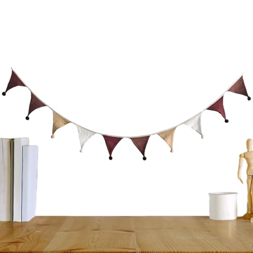 Fierudeng Wimpelkette Kinderzimmer,2.74 Meter Baumwollstoff Girlande Banner - Bunte Party Girlande Deko Für Schule Camping Klassenzimmer Kinderzimmer | Geburtstag Party Camping Klassenzimmer Baby von Fierudeng