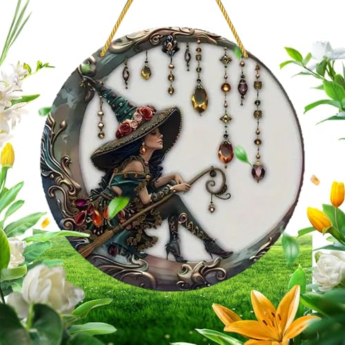 Hexen-Sonnenfänger – ansprechende Hexe auf Mond – Acryl Home Hexe Gothic Decor verleiht Ihrem Zuhause eine geheimnisvolle Atmosphäre Hexen-Sonnenfänger – ansprechende Hexe auf Mond – Acryl Home Hexe Gothic Decor verleiht Ihrem Zuhause eine geheimnisvolle Atmosphäre von Fierudeng