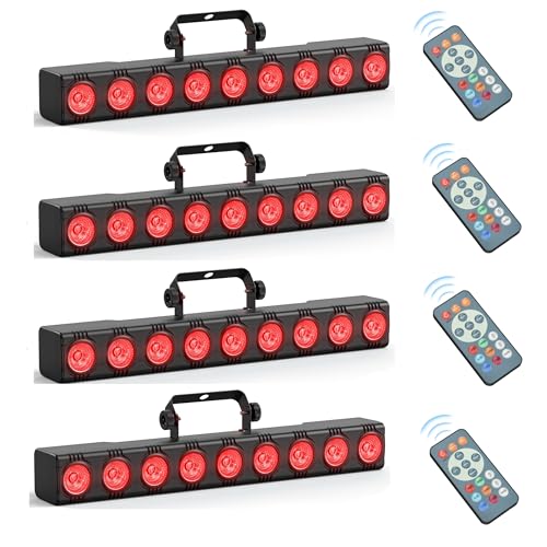 Fieryzeal LED Bar Wallwasher 9 x 6W LED RGBW Strahler Discolicht Partylicht Bühnenlicht Lichteffekte dmx Controller Musikgesteuert Strobe Beleuchtung mit Fernbedienung für DJ Party Outdoor, 4 Stück Fieryzeal LED Bar Wallwasher 9 x 6W LED RGBW Strahler Discolicht Partylicht Bühnenlicht Lichteffekte dmx Controller Musikgesteuert Strobe Beleuchtung mit Fernbedienung für DJ Party Outdoor, 4 Stück von Fieryzeal
