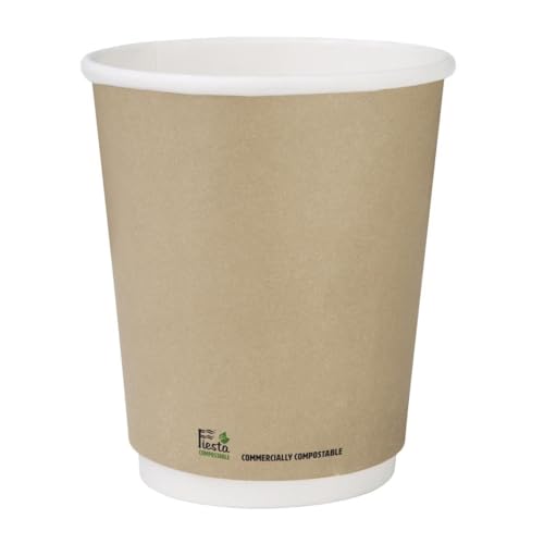 Fiesta Compostable Hot Cup doppelwandiges Kraftpapier, 237 ml, 500 Stück von Fiesta Compostable