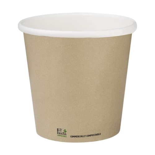Fiesta Compostable Hot Cup einwandiges Kraftpapier, 118 ml, Box mit 1000 Stück von Fiesta Compostable
