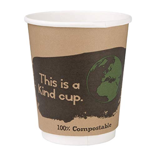 Fiesta Green Kompostierbare Kaffeetassen, doppelwandig, 227 ml, 500 Stück von Fiesta Green