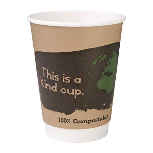 Fiesta Green Kompostierbare Kaffeetassen, doppelwandig, 355 ml, 500 Stück von Fiesta Green