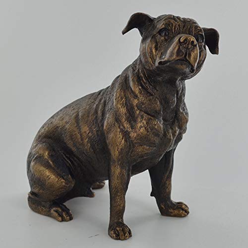 Fiesta Studios Statue Staffordshire Bull Terrier, Bronze-Effekt, Heimdekoration, Haustier-Geschenkidee, Höhe: 15 cm von Fiesta Studios