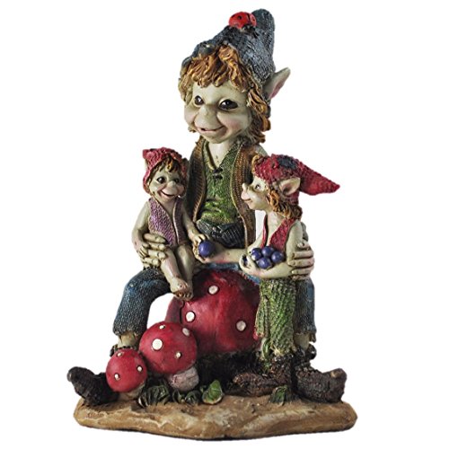 Pixie Familie Skulptur Magical Mystery Hohe Qualität Garten Decor Figuren Elf & Fairy Kinder, Höhe 12 cm von Fiesta Studios