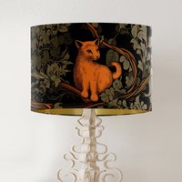 Rost Und Grün Lampenschirm Mit Ginger Cat, Herbst Getönten Gebrannte Orange Terrakotta Erdtöne, Handgefertigte Bedruckte Stofftrommel Treecat Rost Und Grün Lampenschirm Mit Ginger Cat, Herbst Getönten Gebrannte Orange Terrakotta Erdtöne, Handgefertigte Bedruckte Stofftrommel Treecat von FifiBadgerDesigns