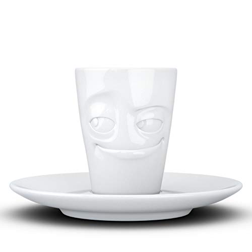 FIFTYEIGHT PRODUCT, Espresso-Mug mit Henkel, VERSCHMITZT, Porzellan, (80ml), weiß, Made in Germany von FIFTYEIGHT PRODUCTS