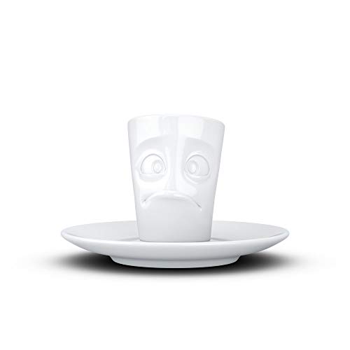 Fifty Eight T02.13.01 Verduzt Espresso-Mug & Unterteller(verdutzt), Hartporzellan, weiß von Fifty Eight